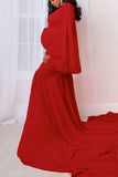 Fabulous Mermaid Sleeved Maternity Photoshoot Gown