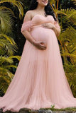 Fabulous Off-the-shoulder Sweetheart Pregnancy Photoshoot Dress