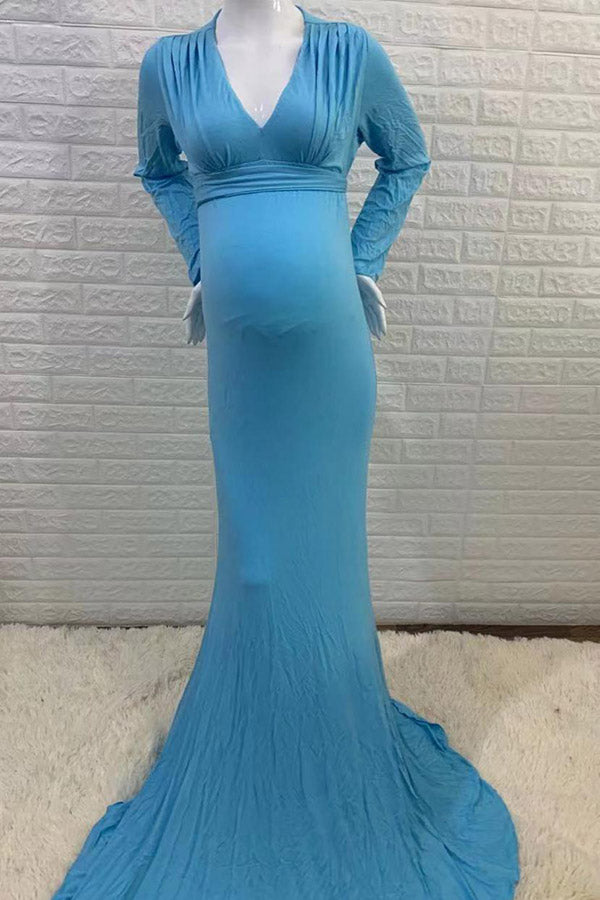 Fabulous V-neck Mermaid Maternity Photoshoot Gown | GLAMIX Glamix Maternity Fabulous V-neck Mermaid Maternity Photoshoot Gown | GLAMIX Glamix Maternity