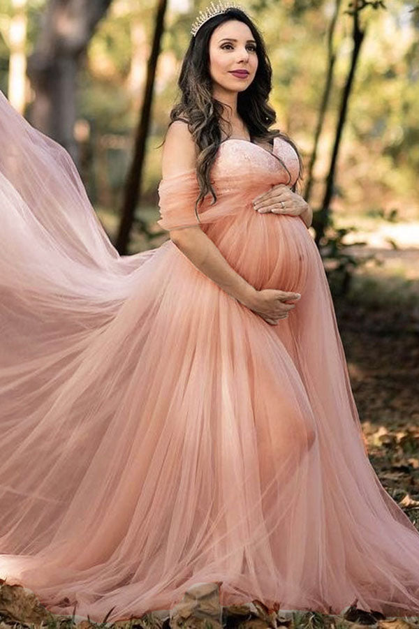 Fabulous Off-the-shoulder Sweetheart Pregnancy Photoshoot Dress Fabulous Off-the-shoulder Sweetheart Pregnancy Photoshoot Dress