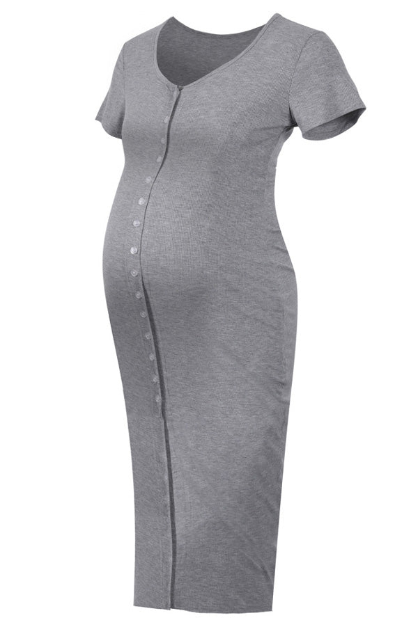 Fashion Maternity Short Sleeve Nursing Cardigan Dress