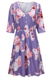 Fashion Printed Breastfeeding Comfortable 3/4 Sleeve Dress