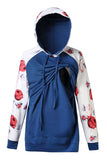 Fashion Printed Nursing Hoodie Two-tone Top