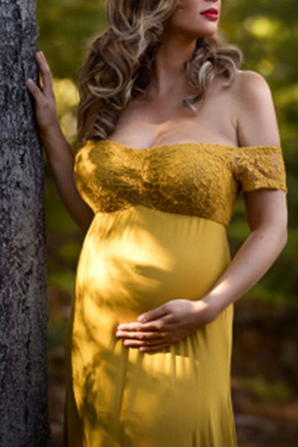 Fashion Sexy Solid Color Maternity Photoshoot Dress