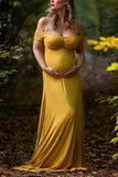 Fashion Sexy Solid Color Maternity Photoshoot Dress