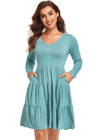 Fashionable Casual Cake Dress Long Sleeve Maternity Dress