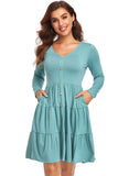 Fashionable Casual Cake Dress Long Sleeve Maternity Dress