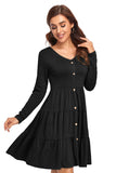 Fashionable Casual Cake Dress Long Sleeve Maternity Dress