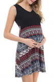 Fit And Flare Print Nursing Maternity Short Dress