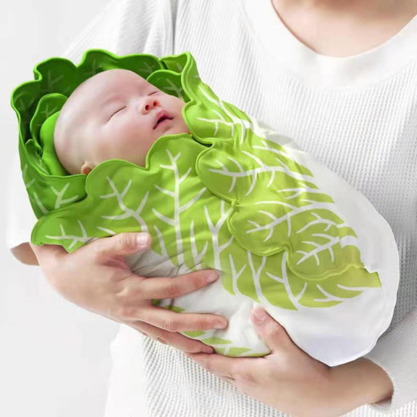 Flannel Cabbage Newborn Baby Photoshoot Blanket Two Pieces Props