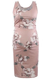 Floral Knee Length Maternity Sleeveless Dress