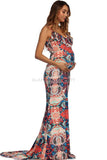 Floral Long Mermaid Maternity Dress