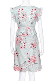 Floral Print Ruffle Trim Short Maternity Dress