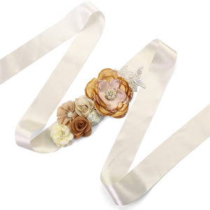 Floral Wedding Belt Flower Girl Sashes