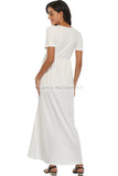 Frilled Waist V-neck Nursing Maternity Wrap Dress