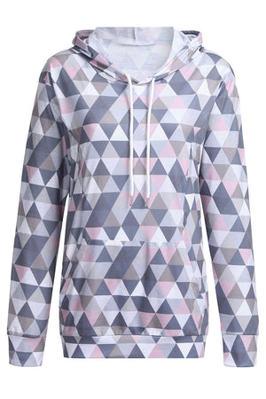 Geometric Drawstring Nursing Maternity Hoodie