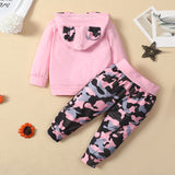 [6M-3Y] Girls Cute Print Hooded Sweatshirt Set