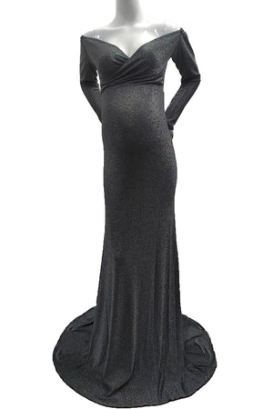 Glitter Off-the-shoulder Mermaid Baby Shower Dress