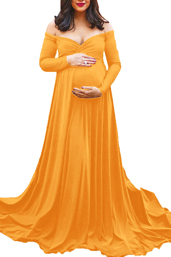 Elegant Long Lace Maternity Maxi Dress, White / 2XL Elegant Long Lace Maternity Maxi Dress, White / 2XL