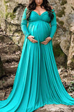 Gorgeous Off-the-shoulder A-line Maternity Photoshoot Dress