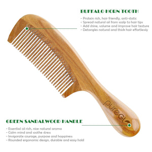 Natural No-Static Detangling Handmade Fine Tooth Wooden Comb