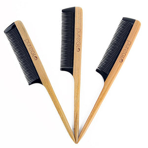 Handmade Natural Fine Tooth Wooden Pointed Horn Comb