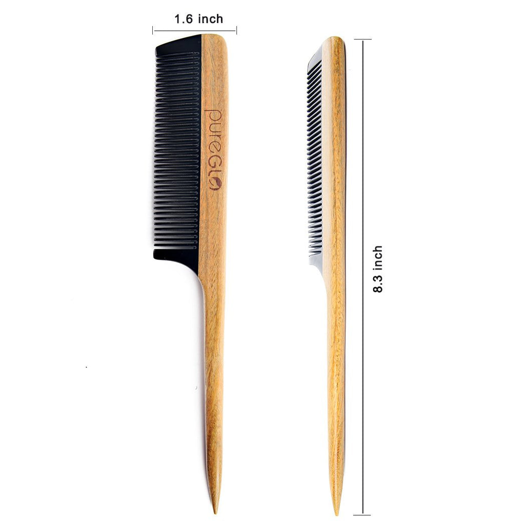 Handmade Natural Fine Tooth Wooden Pointed Horn Comb