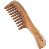 Handmade Wooden Massage Wide Tooth Curly Hair Comb