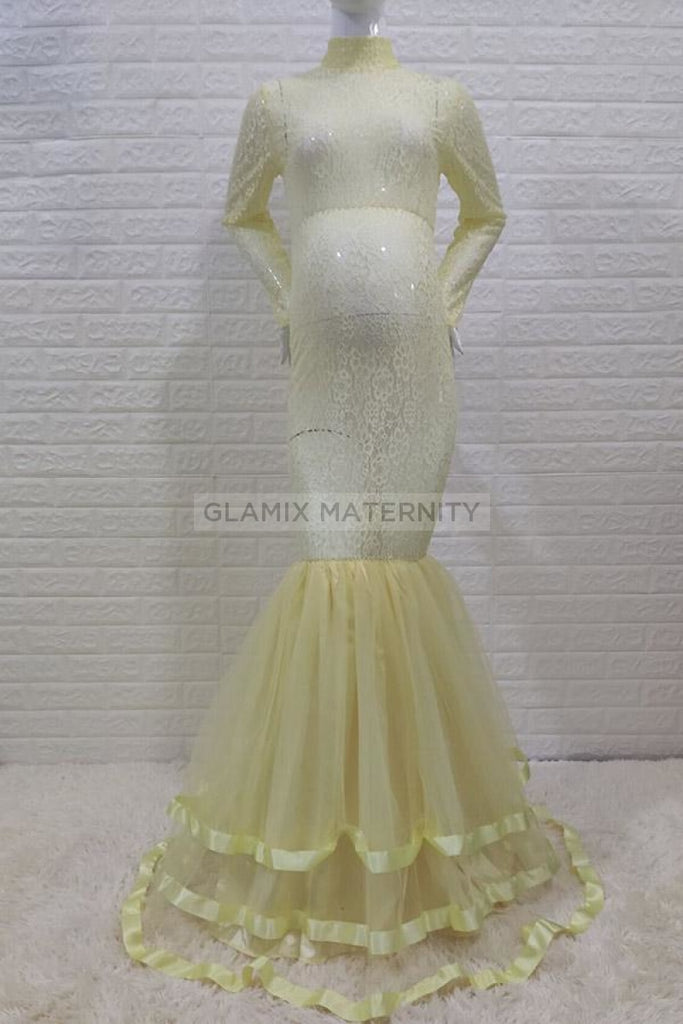High Neck Mermaid Maternity Photoshoot Gown