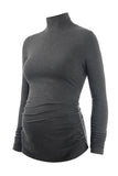 High Neck Trendy Long Sleeve Plus Size Maternity Top