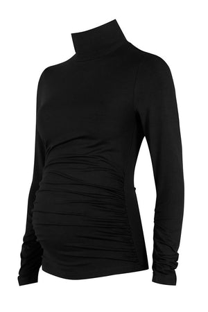 High Neck Trendy Long Sleeve Maternity Top