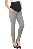 Houndstooth Straight Maternity Pants Comfortable  Pregnancy Office Bottoms