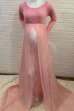 Lace Off Shoulder Trailing Long Dress Photoshooot Maternity Dress