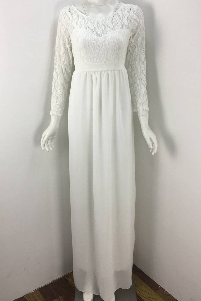 Lace Long-Sleeve Maternity Maxi Dress Dresses