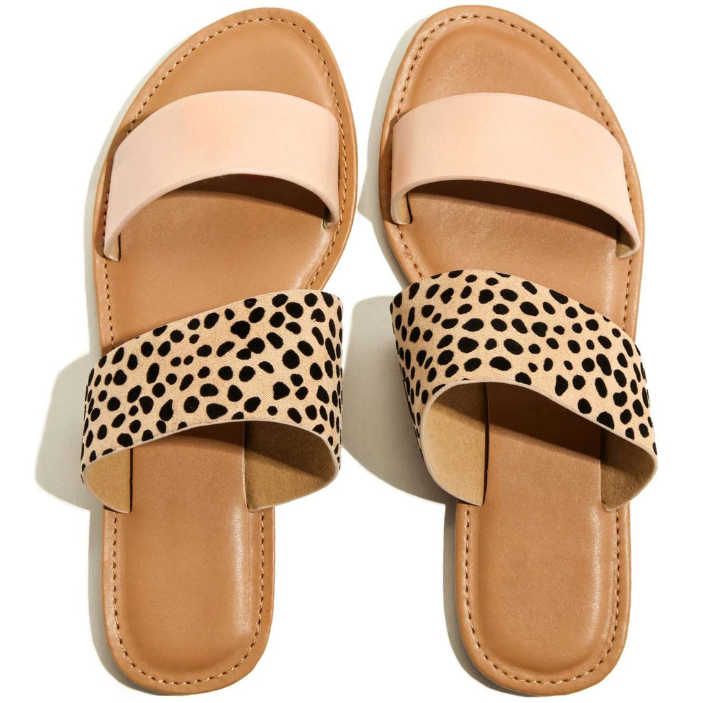Leopard Print Comfort Slide Sandals - Glamix Maternity