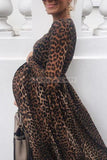 Leopard Print Scoop Maternity Dress