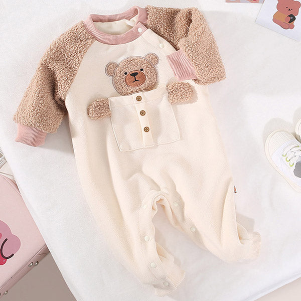 [3M-24M] Little Baby Cute Bear Long-Sleeved Thick Romper