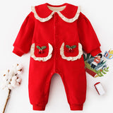 [3M-24M] Little Baby Winter Lace Collar Long Sleeve Romper