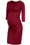 Long Sleeves Scoop Short Maternity Dress Dresses