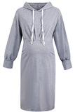 Loose Hoodie Pregnancy Casual Maternity Midi Dress