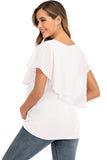 Maternity Chiffon Patched Nursing T-shirt - Glamix Maternity