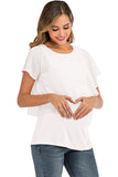 Maternity Chiffon Patched Nursing T-shirt - Glamix Maternity