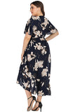 Maternity Floral Plus Size V-neck Wrap Dress