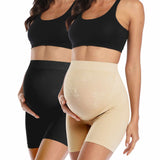 Maternity Shapewear Belly Support Panties 2 Pack (Nude+Black)