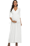 Maxi Wrap Nursing Long Maternity Dress
