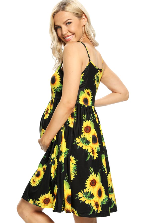dresses sunflower Multiple Sunflower Slings Dress Short Maternity Dress