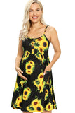 Multiple Sunflower Slings Dress Short Maternity Dress