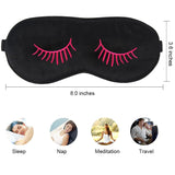 Natural Silk Sleeping Mask with Eyelashes Patterns & Free Ear Plugs