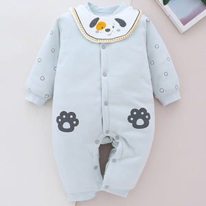 [0M-12M] 1pcs New Born Adorable Printed Long-Sleeve Romper
