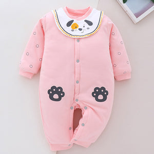 [0M-12M] 1pcs New Born Adorable Printed Long-Sleeve Romper